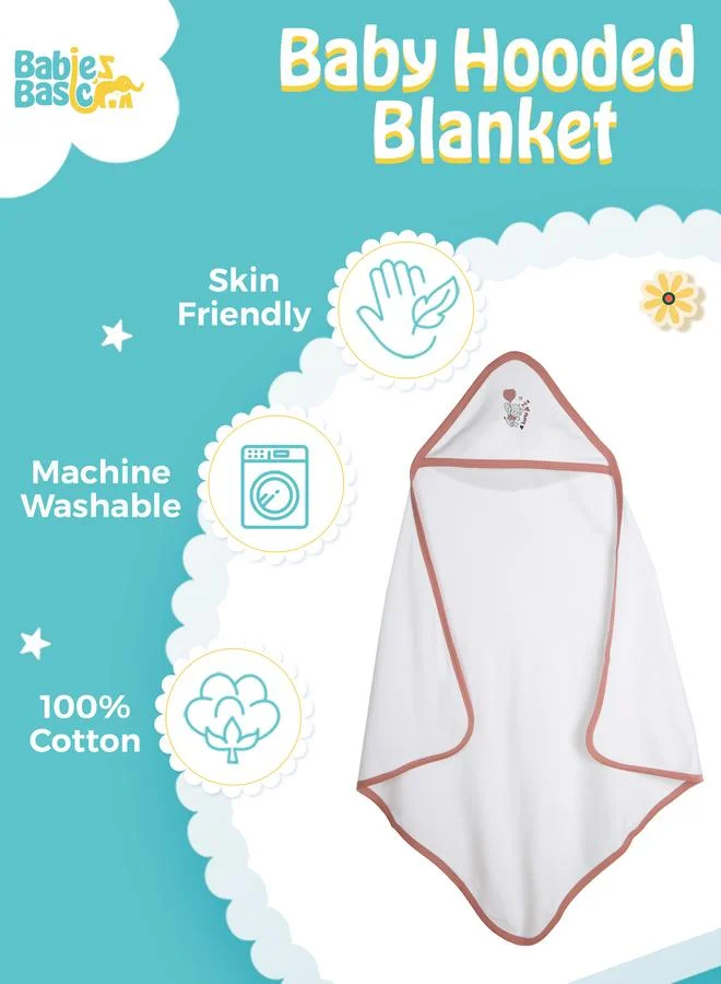 Babies Basic 100% Cotton Swaddle Receiving Blanket for New Born, 75x75cm